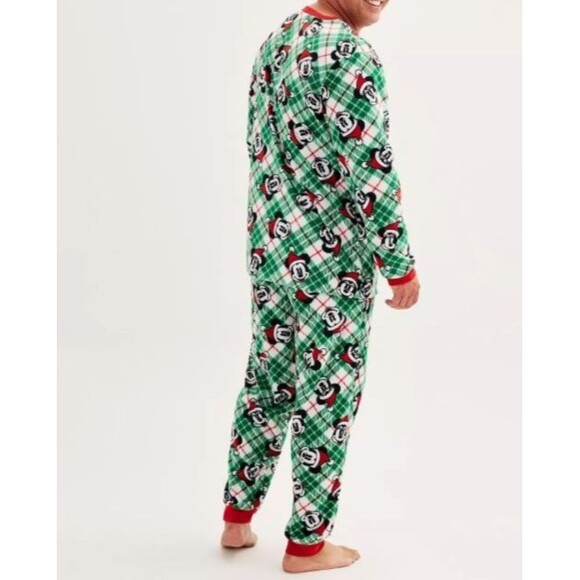Mickey Christmas Jammies for Families Mens XLT Pajamas 2pc Set NWT Disney Santa - Picture 2 of 16
